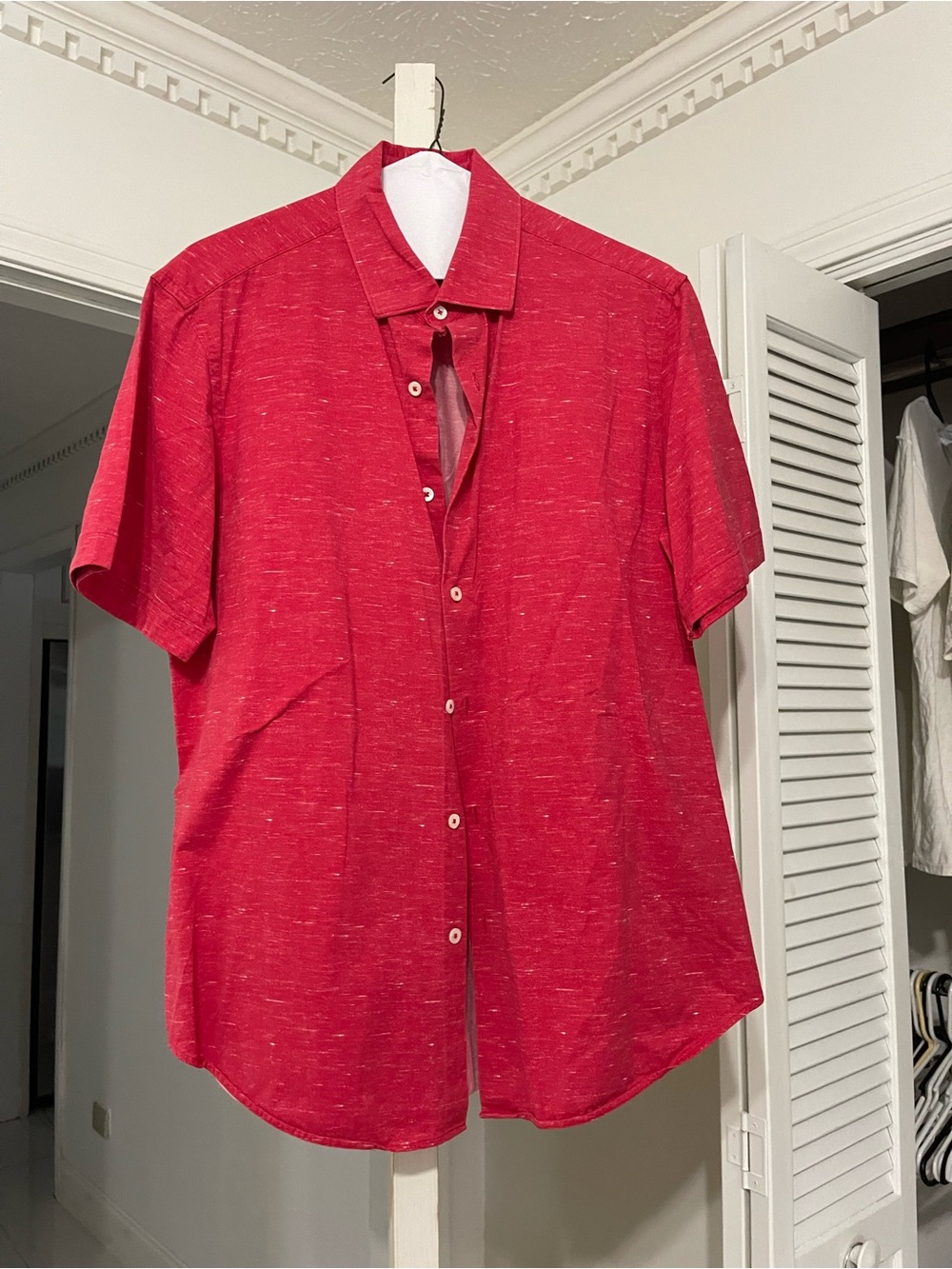 Bugatchi Red Short-Sleeve Button-Down Shirt